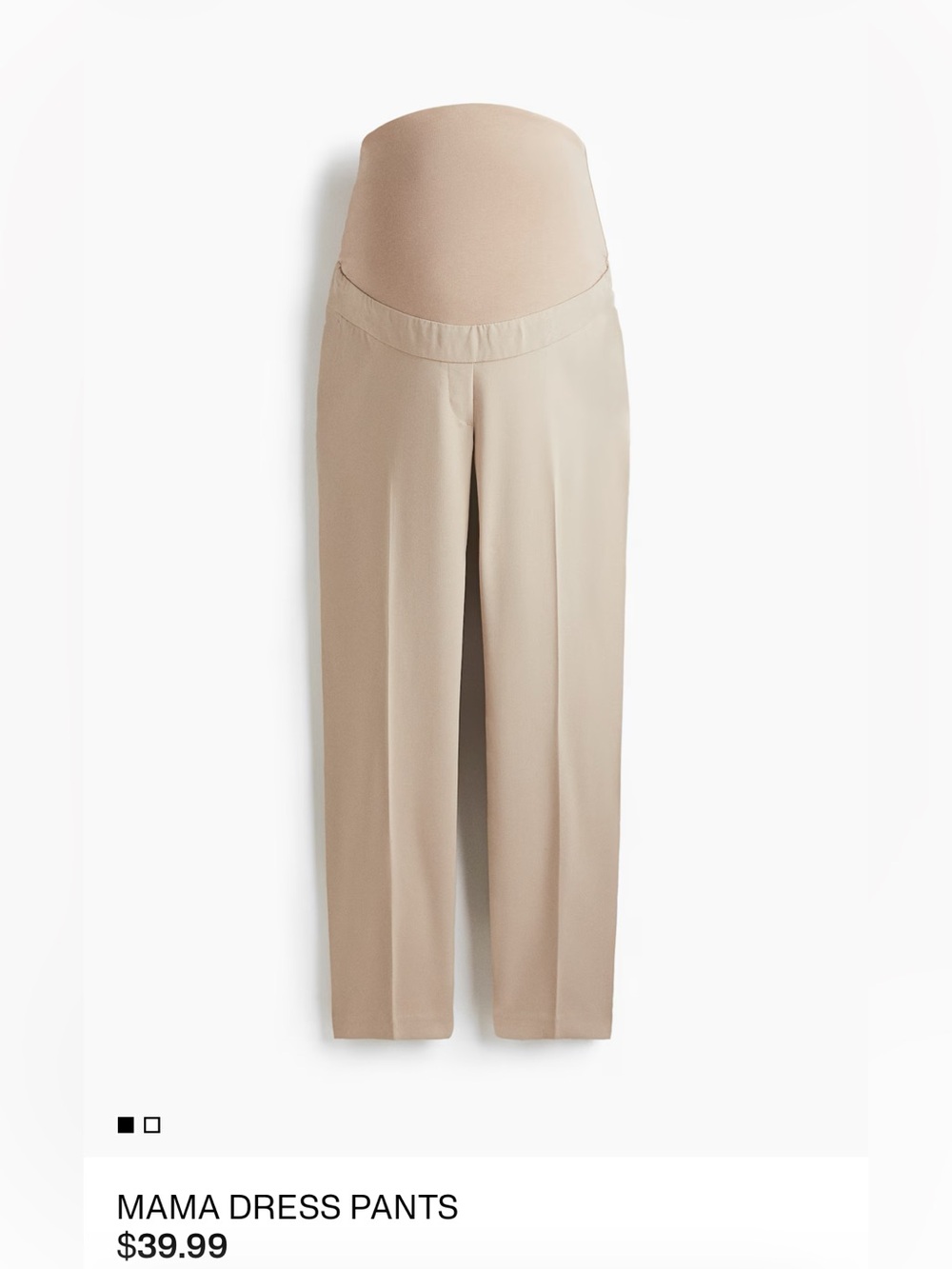 H&M MAMA Maternity Trousers in Beige Tan- size s